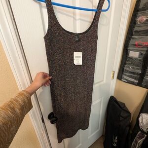 Forever 21 Black Multicolor Sparkle Midi Dress